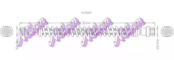 h3887 KAWE Тормозной шланг