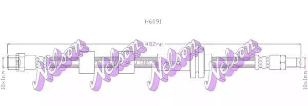 h6091 KAWE Тормозной шланг