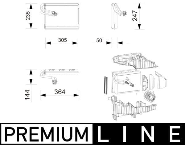 ae271000p Mahle Випарник кондиціонера