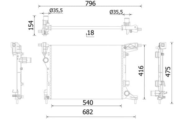 cr2420000s Mahle Радиатор охлаждения двигателя для Fiat 500