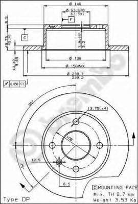 BS 7525 Breco Гальмівний диск