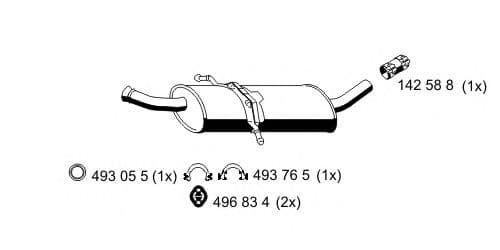 350006 Ernst Середній глушник вихлопних газів для Mercedes A-Class