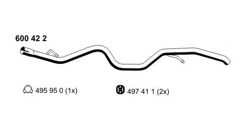 600422 Ernst Приемная труба для Iveco Daily III
