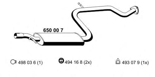 650007 Ernst Середній глушник вихлопних газів