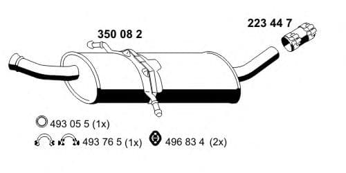 350082 Ernst Середній глушник вихлопних газів для Mercedes B-Class