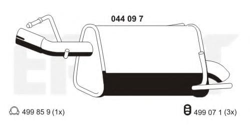 044097 Ernst Глушник вихлопних газів кінцевий для Opel Meriva