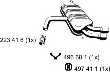 203036 Ernst Глушник вихлопних газів кінцевий для Audi A3