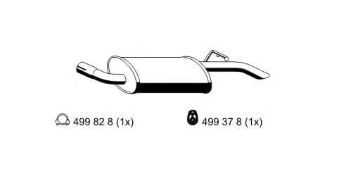 311038 Ernst Глушник вихлопних газів кінцевий для Ford Fiesta