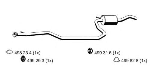 311182 Ernst Середній глушник вихлопних газів