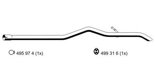 330510 Ernst Приймальна труба для Ford Transit