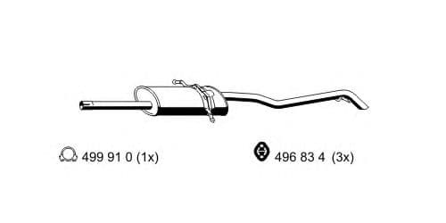 351249 Ernst Глушник вихлопних газів кінцевий для Mercedes A-Class