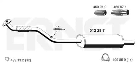 012287 Ernst Средний глушитель выхлопных газов для Opel Combo