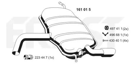 161015 Ernst Глушитель выхлопных газов конечный для Skoda Yeti
