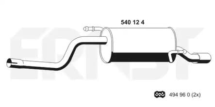 540124 Ernst Глушитель выхлопных газов конечный для Alfa Romeo Mito