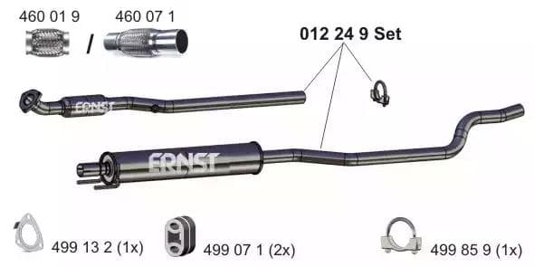 012249 Ernst Средний глушитель выхлопных газов