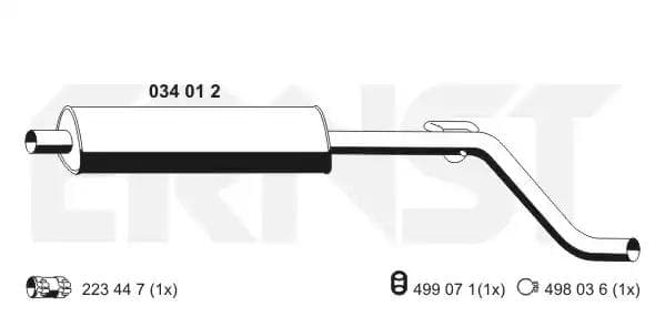 034012 Ernst Середній глушник вихлопних газів для Opel Meriva