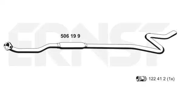 506199 Ernst Середній глушник вихлопних газів для Peugeot 207