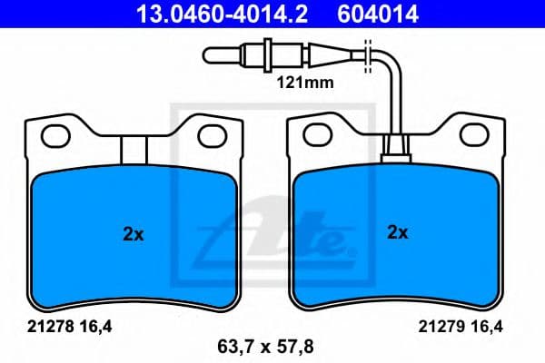 13.0460-4014.2 ATE Тормозные колодки для Peugeot 605