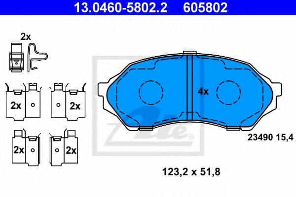 13.0460-5802.2 ATE Тормозные колодки для Mazda 323