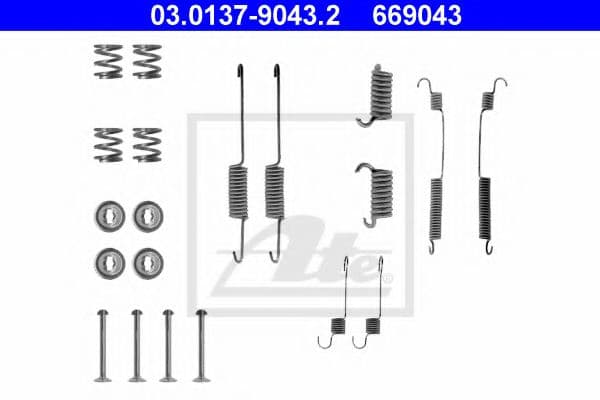 03.0137-9043.2 ATE Монтажний комплект барабанних гальмівних колодок