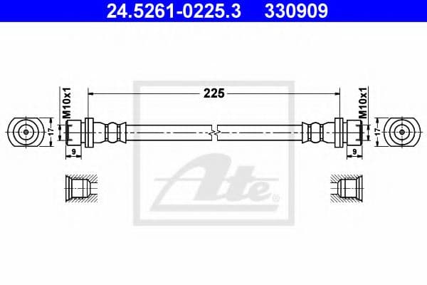 24.5261-0225.3 ATE Гальмівний шланг