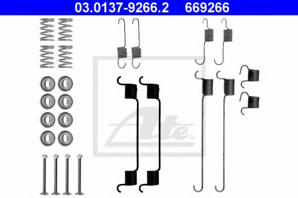 03.0137-9266.2 ATE Монтажный комплект барабанных тормозных колодок для Mazda Demio