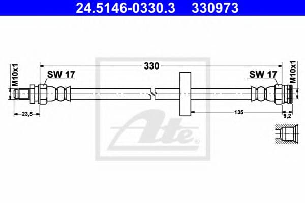 24.5146-0330.3 ATE Тормозной шланг