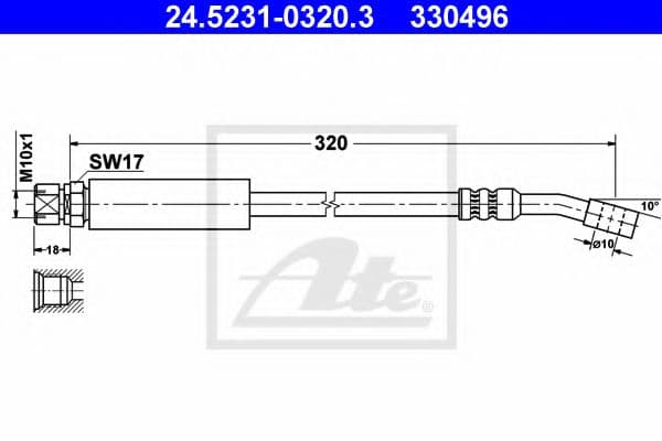 24.5231-0320.3 ATE Тормозной шланг