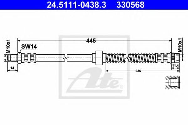 24.5111-0438.3 ATE Тормозной шланг