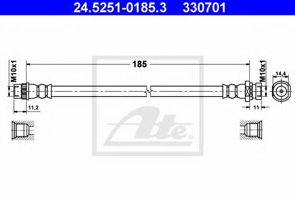 24.5251-0185.3 ATE Тормозной шланг