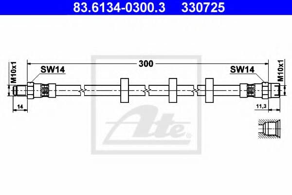 83.6134-0300.3 ATE Тормозной шланг