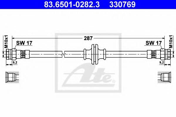 83.6501-0282.3 ATE Тормозной шланг для Fiat Stilo