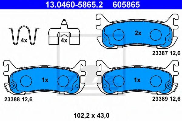 13.0460-5865.2 ATE Тормозные колодки