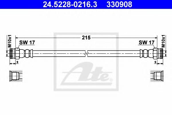 24.5228-0216.3 ATE Гальмівний шланг