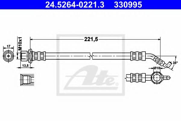24.5264-0221.3 ATE Гальмівний шланг