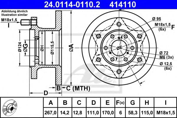 24.0114-0110.2 ATE Тормозной диск для Iveco Daily II