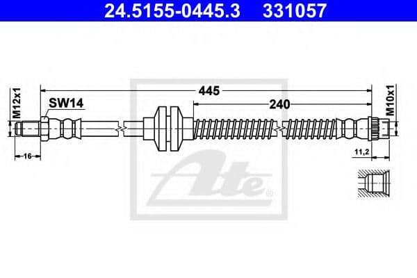 24.5155-0445.3 ATE Тормозной шланг
