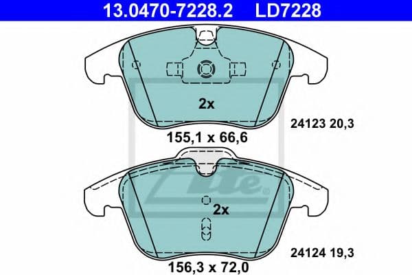 13.0470-7228.2 ATE Гальмівні колодки
