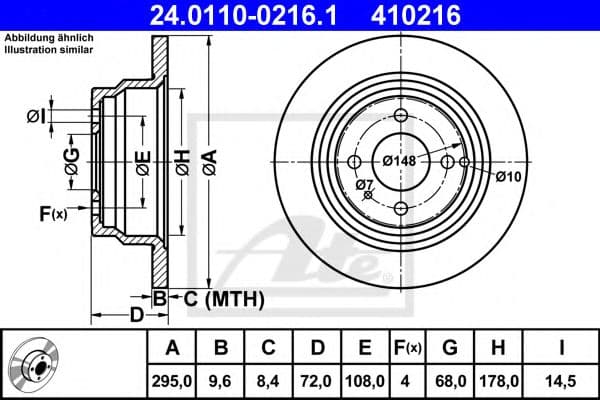 24.0110-0216.1 ATE Тормозной диск для Volvo 850