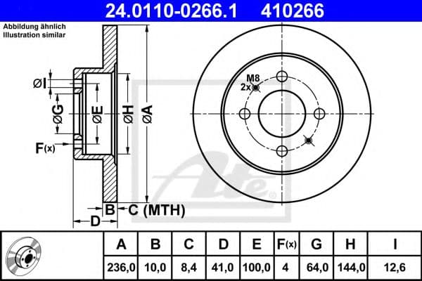 24.0110-0266.1 ATE Тормозной диск