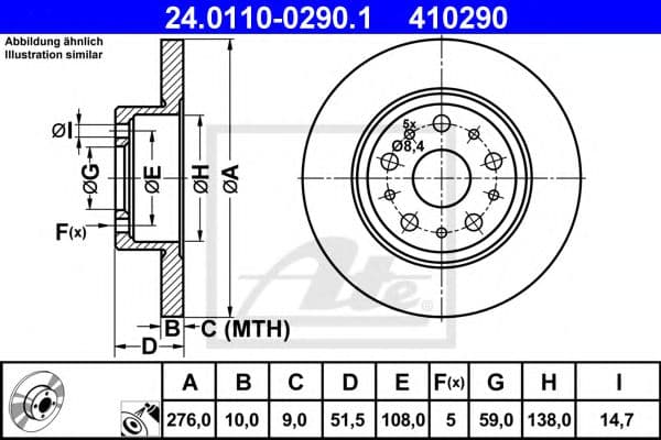 24.0110-0290.1 ATE Тормозной диск