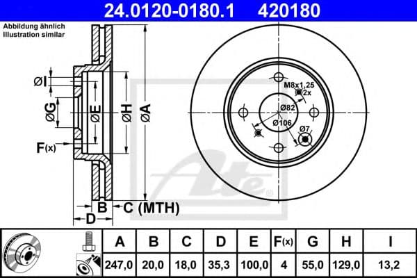 24.0120-0180.1 ATE Тормозной диск