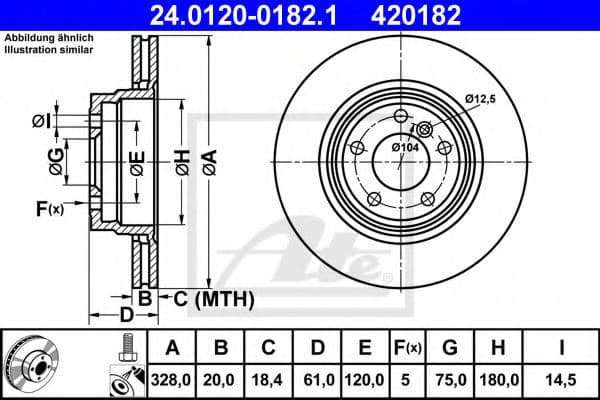 24.0120-0182.1 ATE Тормозной диск