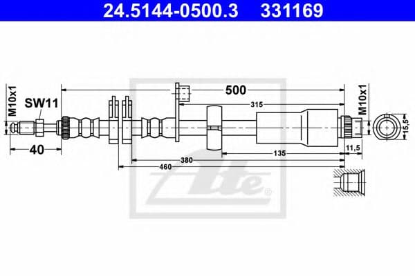 24.5144-0500.3 ATE Тормозной шланг