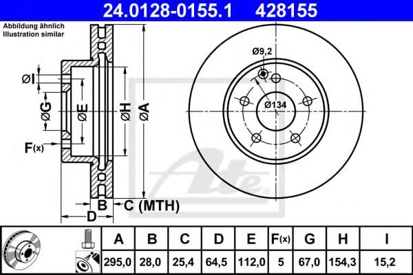 24.0128-0155.1 ATE Тормозной диск