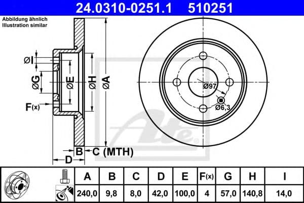 24.0310-0251.1 ATE Тормозной диск