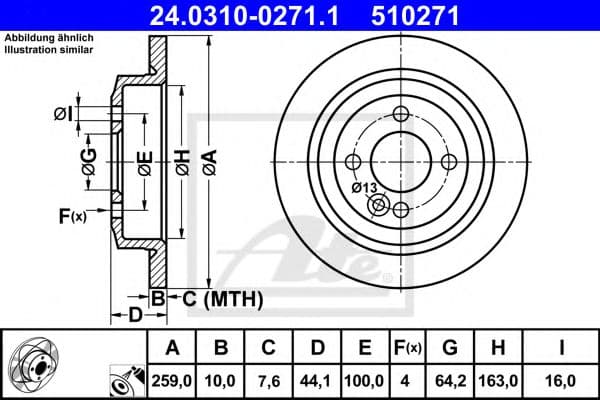 24.0310-0271.1 ATE Тормозной диск
