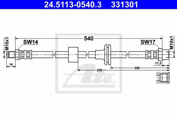 24.5113-0540.3 ATE Гальмівний шланг
