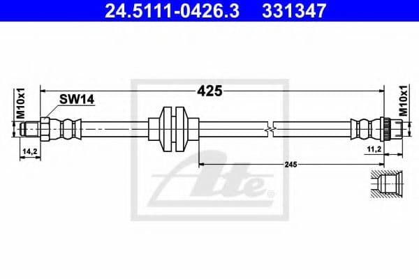 24.5111-0426.3 ATE Тормозной шланг