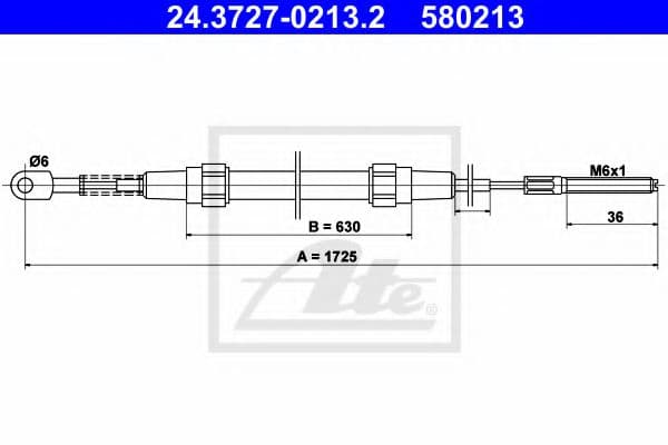 24.3727-0213.2 ATE Трос ручного гальма для BMW 3 Series